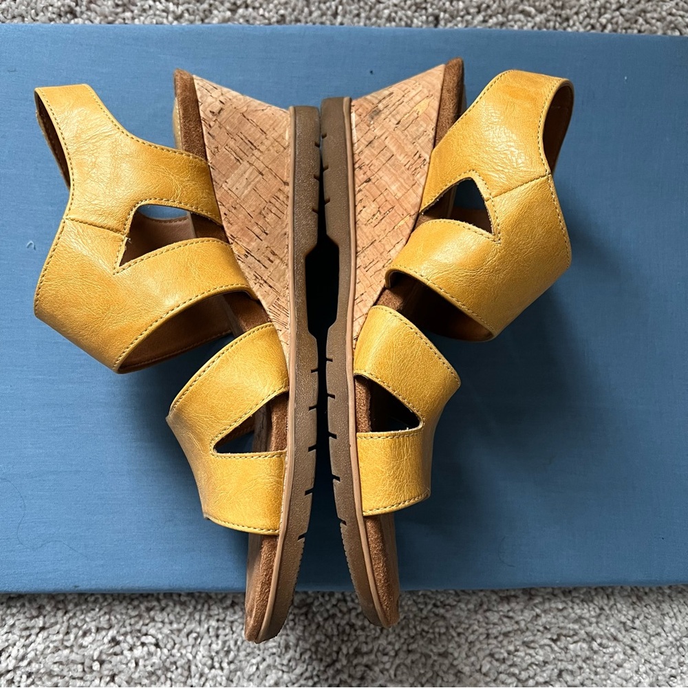 Yellow Wedge Sandals